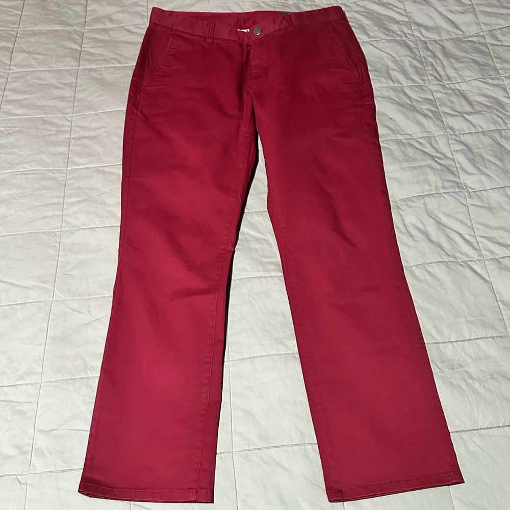 Bonobos Tailored Slim Fit Chino Pants Size 31 X 30 Burgundy Red